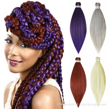 Ombre Yaki Straight Bulk Private Label Crotchet Jumbo Braids Pre Stretched Expression Braiding Synthetic Hair EZ For Women